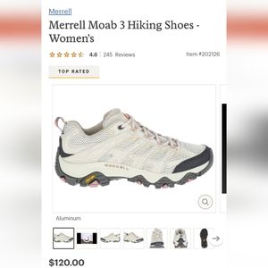 Merrell Women's Moab 3 Hiking Shoes - Aluminum and Black
